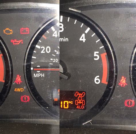 4) If the 4 wheel indicator light is still blinking (after 20 feet) depress the brake and shift into drive (Forward Gear) and the 4 wheel indicator light should stop blinking and show 2WD. . Nissan navara 4wd light stays on